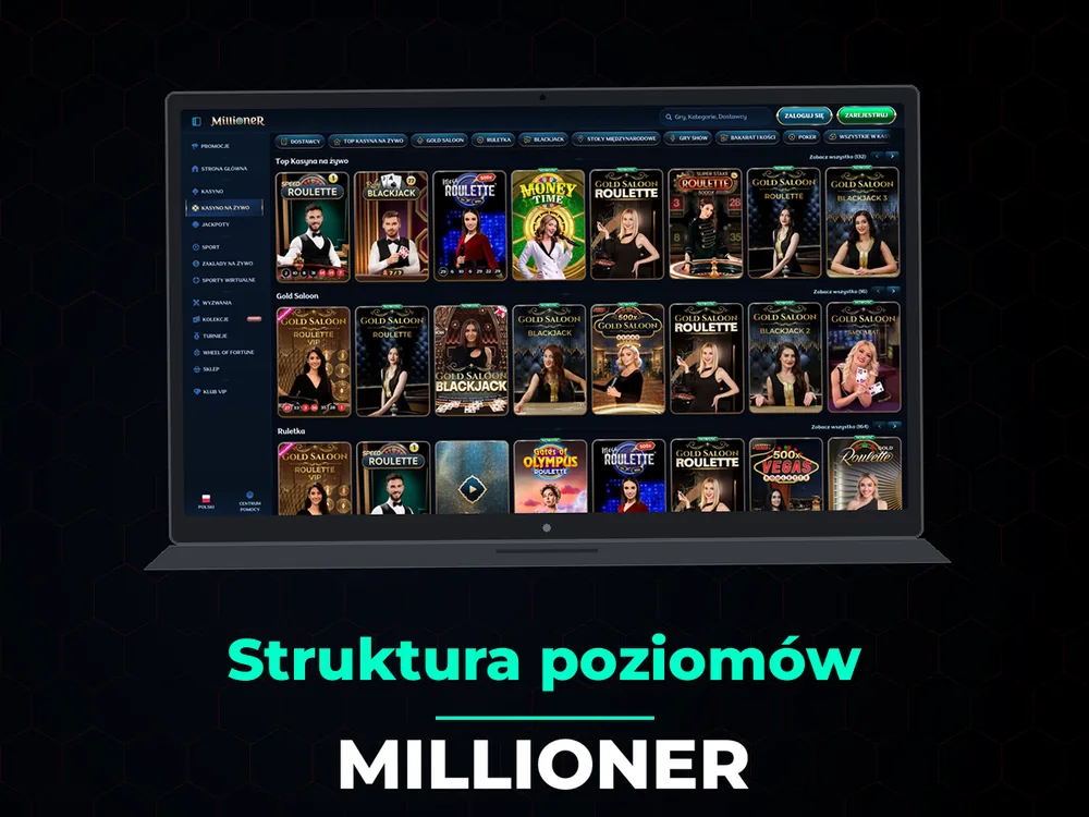 millioner - Struktura poziomów